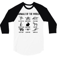 Animals Of The World For Light 3/4 Sleeve Shirt | Artistshot