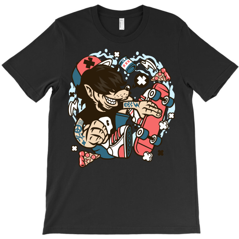 Wolf Skater T-shirt | Artistshot