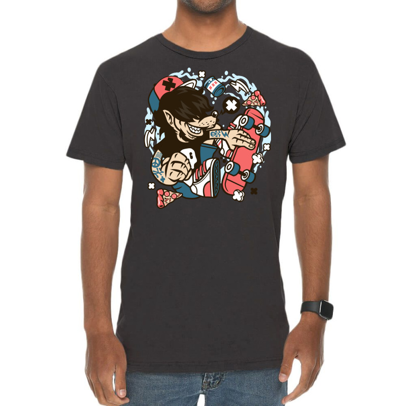 Wolf Skater Vintage T-shirt | Artistshot