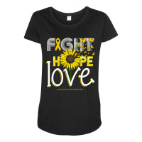 Trending Endometriosis Awareness Sunflower Ribbon Hope Love Gift Maternity Scoop Neck T-shirt | Artistshot