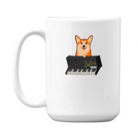 Funny Synthesizer Fan Korgi Corgi Dog Lover .png 15 Oz Coffee Mug | Artistshot