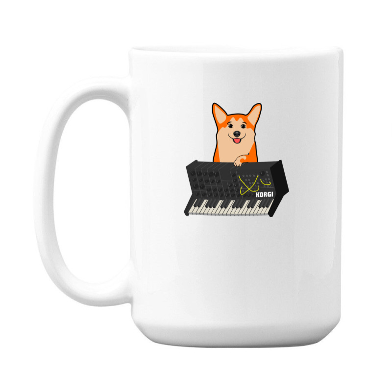 Funny Synthesizer Fan Korgi Corgi Dog Lover .png 15 Oz Coffee Mug | Artistshot