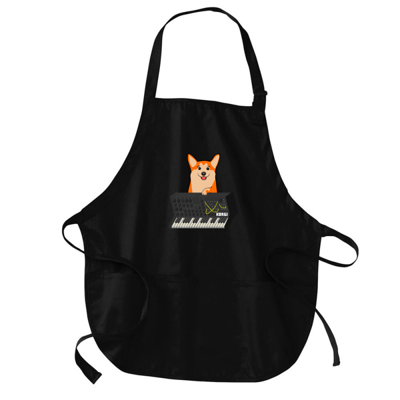 Funny Synthesizer Fan Korgi Corgi Dog Lover .png Medium-length Apron | Artistshot