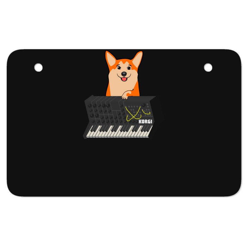 Funny Synthesizer Fan Korgi Corgi Dog Lover .png Atv License Plate | Artistshot