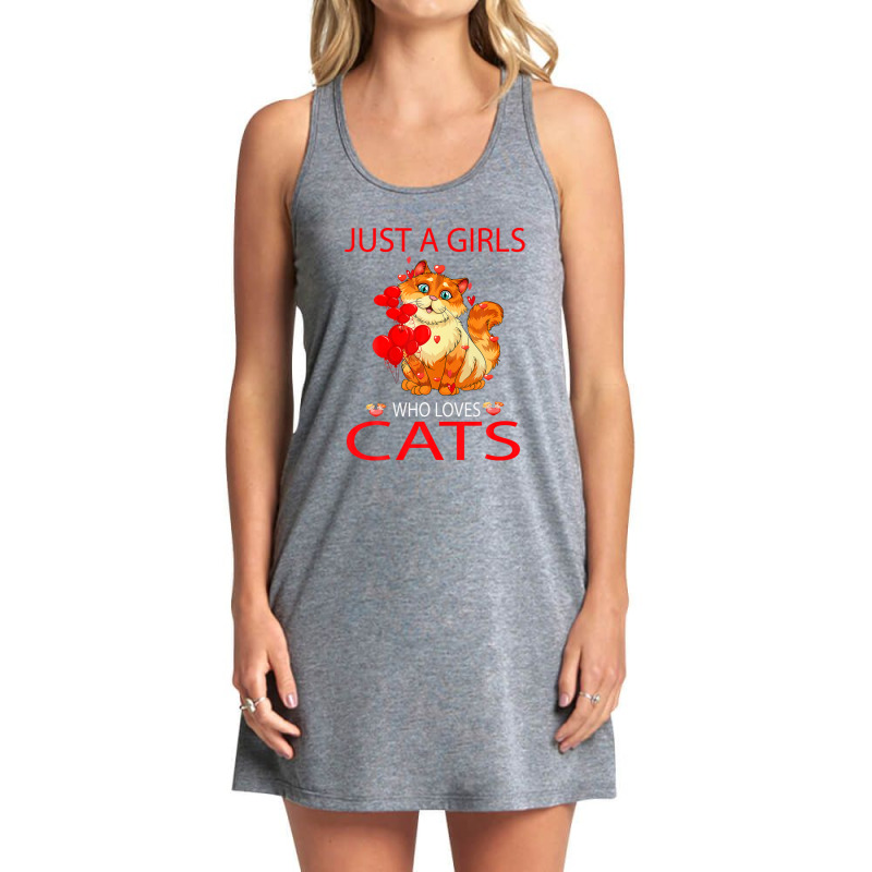 Just A Girl Who Loves Cats A Blank Lined Journal Cute Cat Tank Dress by laltawernigo | Artistshot