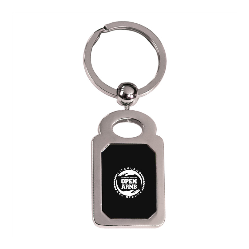 Proactiva Open Arms Silver Rectangle Keychain | Artistshot