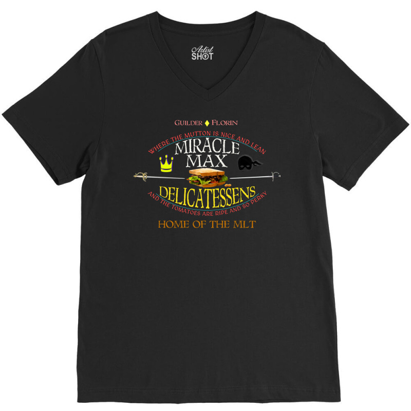 Miracle Max Delicatessens  For Darker Shirts V-neck Tee | Artistshot