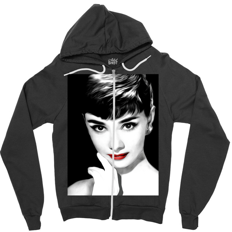 Audrey Hepburn Lips Zipper Hoodie | Artistshot