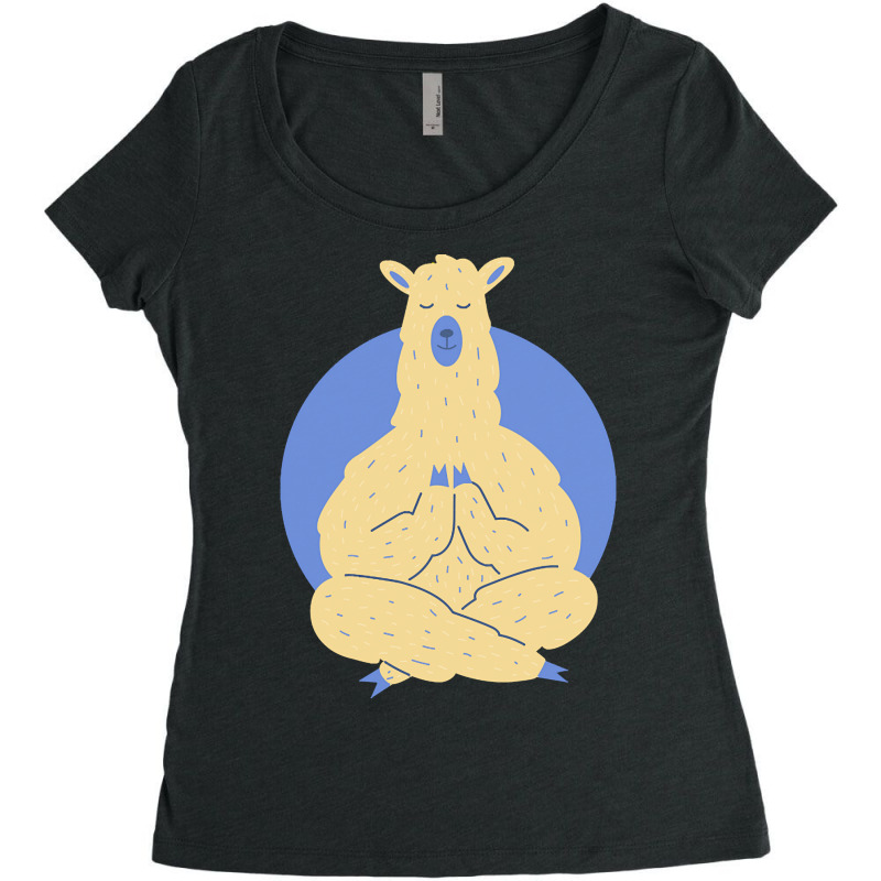 Llama Meditating T  Shirt Llama Meditating A Llama In A Yoga Pose Yoga Women's Triblend Scoop T-shirt by leland4353 | Artistshot