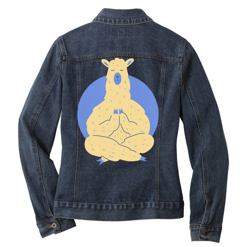 Llama Meditating T  Shirt Llama Meditating A Llama In A Yoga Pose Yoga Ladies Denim Jacket by leland4353 | Artistshot