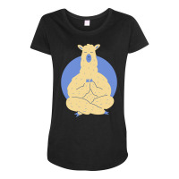 Llama Meditating T  Shirt Llama Meditating A Llama In A Yoga Pose Yoga Maternity Scoop Neck T-shirt | Artistshot