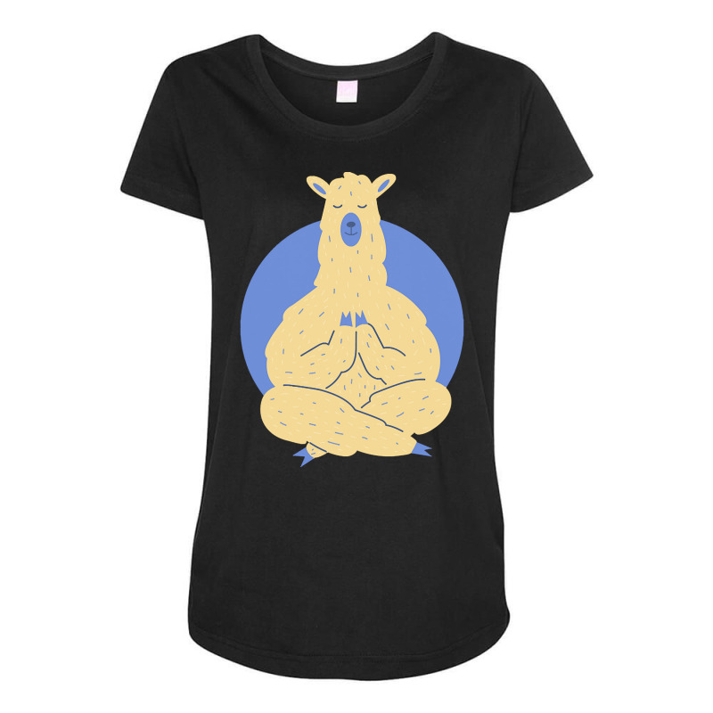 Llama Meditating T  Shirt Llama Meditating A Llama In A Yoga Pose Yoga Maternity Scoop Neck T-shirt by leland4353 | Artistshot