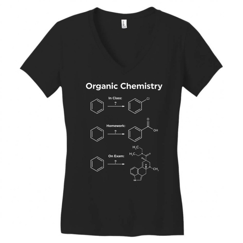 Humor Organic Chemistry Women Men-homework Exam Women's V-Neck T-Shirt by tintruong | Artistshot