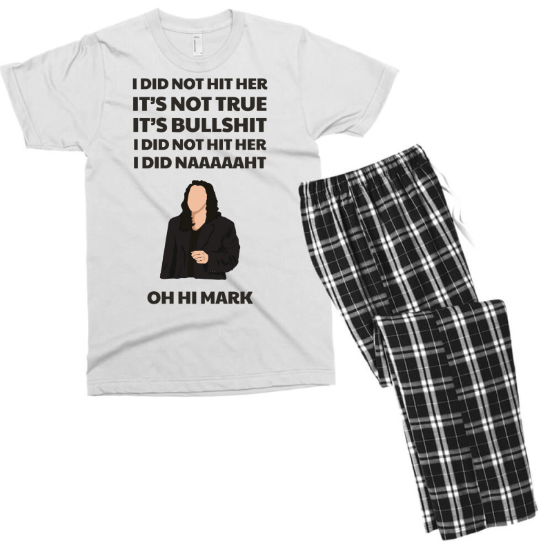 Room I Did Not Hit Her Men's T-shirt Pajama Set | Artistshot