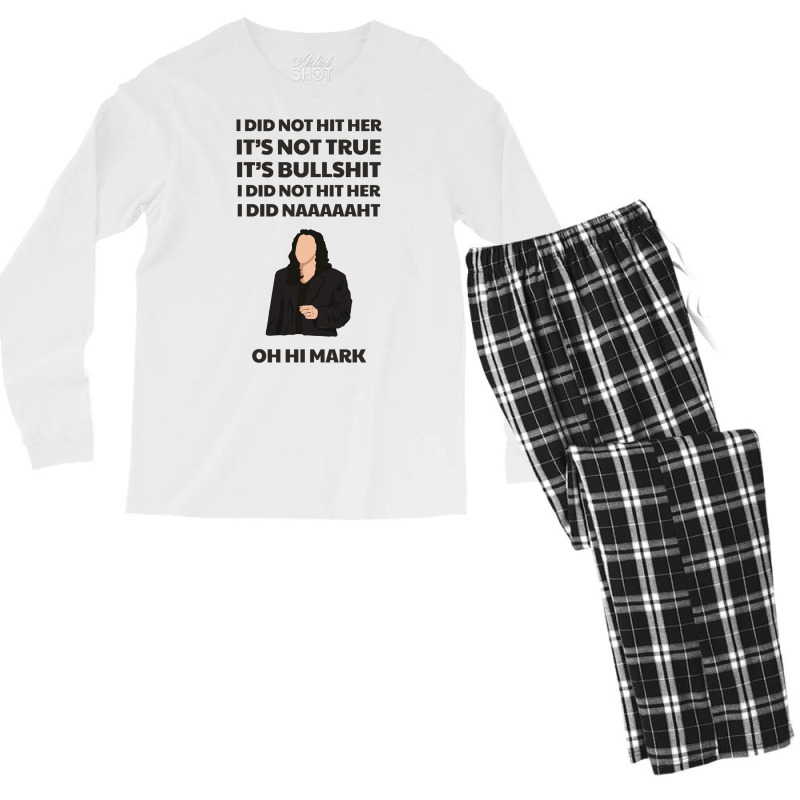 Room I Did Not Hit Her Men's Long Sleeve Pajama Set | Artistshot