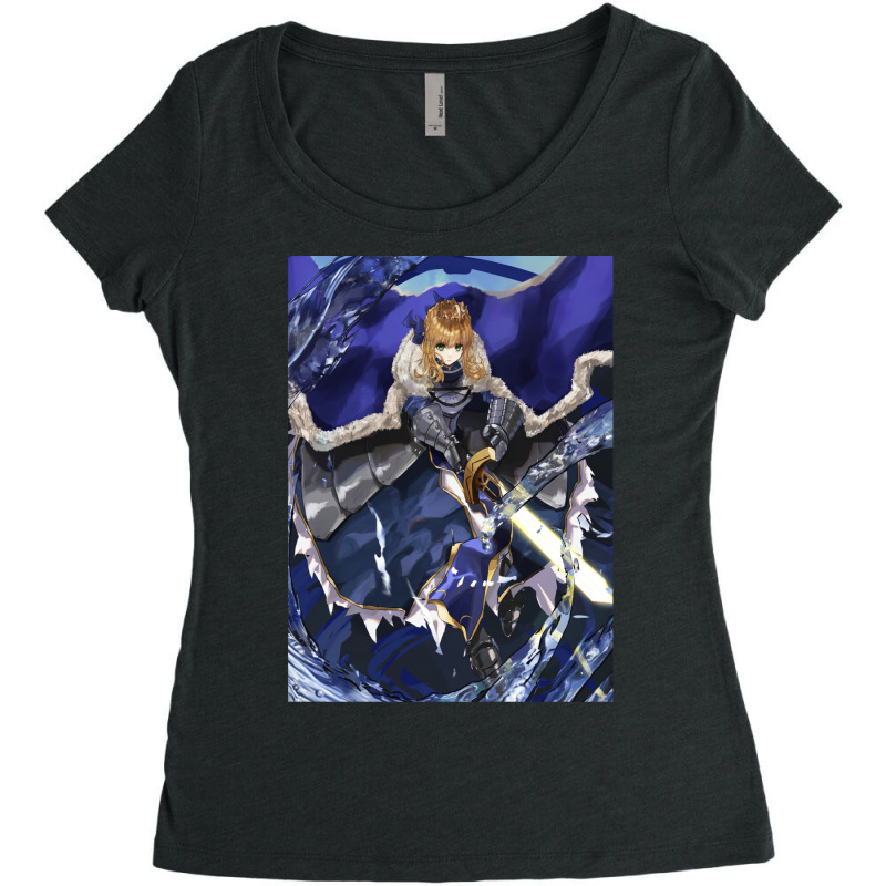 Fate Saber Incarnation Women's Triblend Scoop T-shirt by chanasrhyss4 | Artistshot