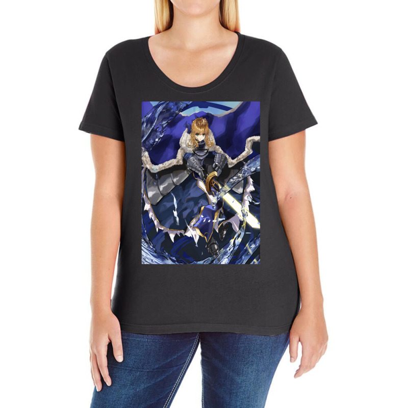 Fate Saber Incarnation Ladies Curvy T-Shirt by chanasrhyss4 | Artistshot