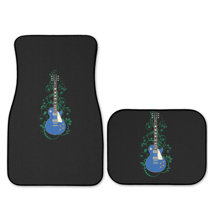 Blue Lp Style Electric Guitar Flowering Vines Full Set Car Mats | Artistshot