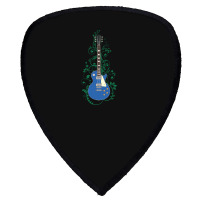 Blue Lp Style Electric Guitar Flowering Vines Shield S Patch | Artistshot