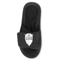 Funny Beard Shirt  This Is My Flavor Saver Bearded Man Slide Sandal | Artistshot