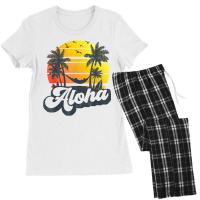 Aloha Hawaii Hawaiian Island Shirt Palm Trees Beach Vacation T Shirt Women's Pajamas Set | Artistshot