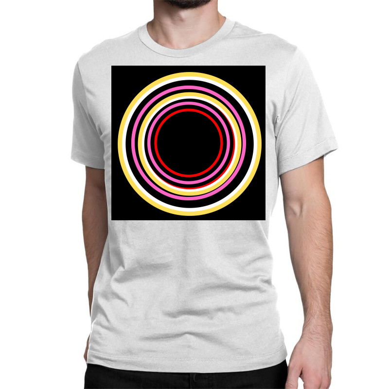 Colourful Circles On Black Colour Background Classic T-shirt by American choice | Artistshot