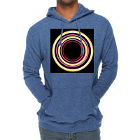 Colourful Circles On Black Colour Background Lightweight Hoodie | Artistshot