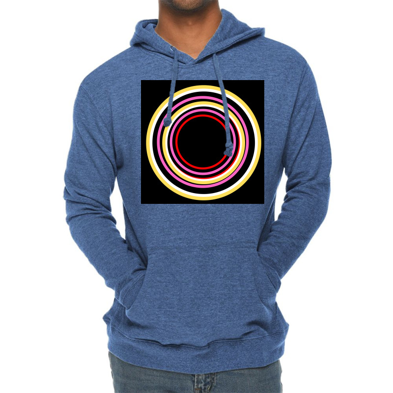 Colourful Circles On Black Colour Background Lightweight Hoodie by American choice | Artistshot