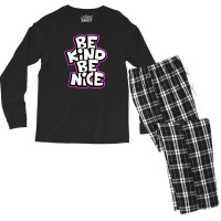 Be Kind Be Nice Slogan Typography Men's Long Sleeve Pajama Set | Artistshot