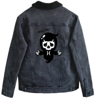 Cartoon Grim Reaper Want Hug Unisex Sherpa-lined Denim Jacket | Artistshot