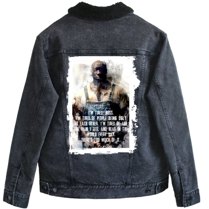 John Coffey Tired Watercolor Unisex Sherpa-Lined Denim Jacket by amwayfigeljy | Artistshot