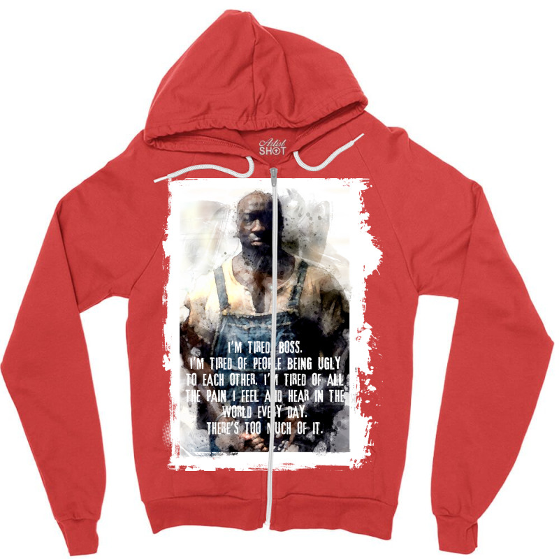 John Coffey Tired Watercolor Zipper Hoodie by amwayfigeljy | Artistshot