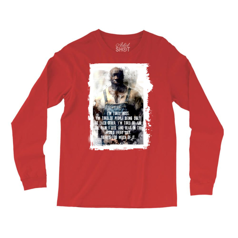 John Coffey Tired Watercolor Long Sleeve Shirts by amwayfigeljy | Artistshot