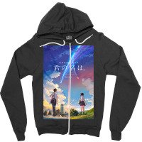 Kimi No Na Wa  Your Name Anime Movie Poster Best Res Zipper Hoodie | Artistshot