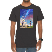 Kimi No Na Wa  Your Name Anime Movie Poster Best Res Vintage T-shirt | Artistshot