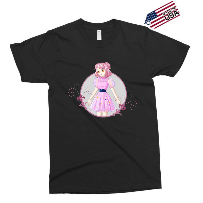 Girl With Short Pink Hair Wearing Pink Dress Exclusive T-shirt by AliceLovee | Artistshot