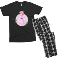 Girl With Short Pink Hair Wearing Pink Dress Men's T-shirt Pajama Set | Artistshot