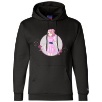 Girl With Short Pink Hair Wearing Pink Dress Champion Hoodie | Artistshot