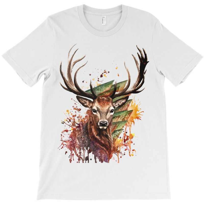 Watercolor Deer Painting Design T Shirt T-shirt | Artistshot