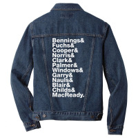 The Thing Movie Death Order Helvetica Jetset Horror Science Fiction Fa Men Denim Jacket | Artistshot