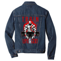 Train Like A God Men Denim Jacket | Artistshot