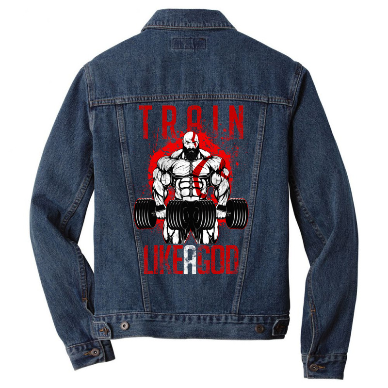 Train Like A God Men Denim Jacket | Artistshot