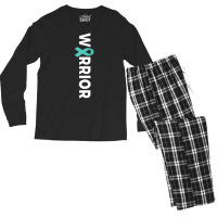 Food Allergy Awareness Warrior Teal Ribbon Men's Long Sleeve Pajama Set | Artistshot