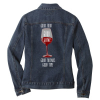 Food And Wine Festival For Wine Drinkers Ladies Denim Jacket | Artistshot