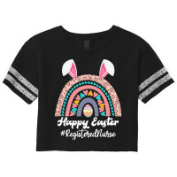 Registered Nurse Easter T  Shirt Happy Easter Rainbow Bunny Funny Regi Scorecard Crop Tee | Artistshot