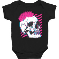 Artistshot Trending Punk Skull Glitch Baby Bodysuit | Artistshot