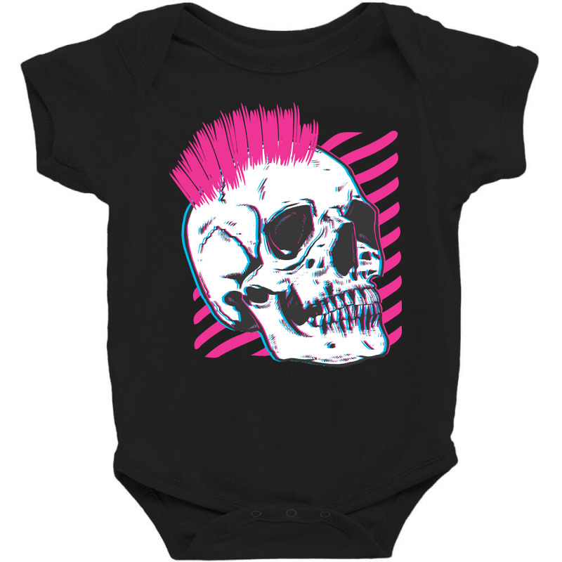 Artistshot Trending Punk Skull Glitch Baby Bodysuit by lykhongduong9enev3 | Artistshot