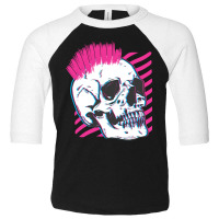 Artistshot Trending Punk Skull Glitch Toddler 3/4 Sleeve Tee | Artistshot