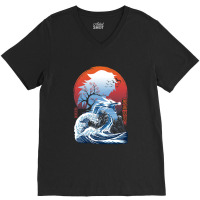 The Great Water Dragon V-neck Tee | Artistshot