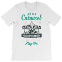 Womens Vintage Merry Go Round Life Is A Carousel Ride Nanny Gift V Nec T-shirt | Artistshot